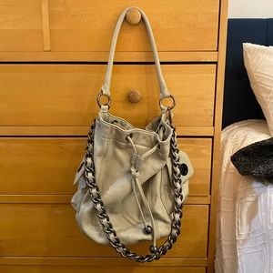 Oroton Off White Leather Bucked Shoulder / Handbag